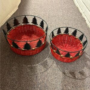 Festive Red Nesting Baskets